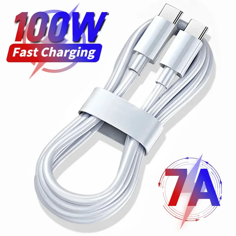 

7A 100W Fast Charging Cable For S24 Xiaomi 14 Ultra Plus Huawei 1M 2M USB To Type C Quick Charger Data Phone Accessories