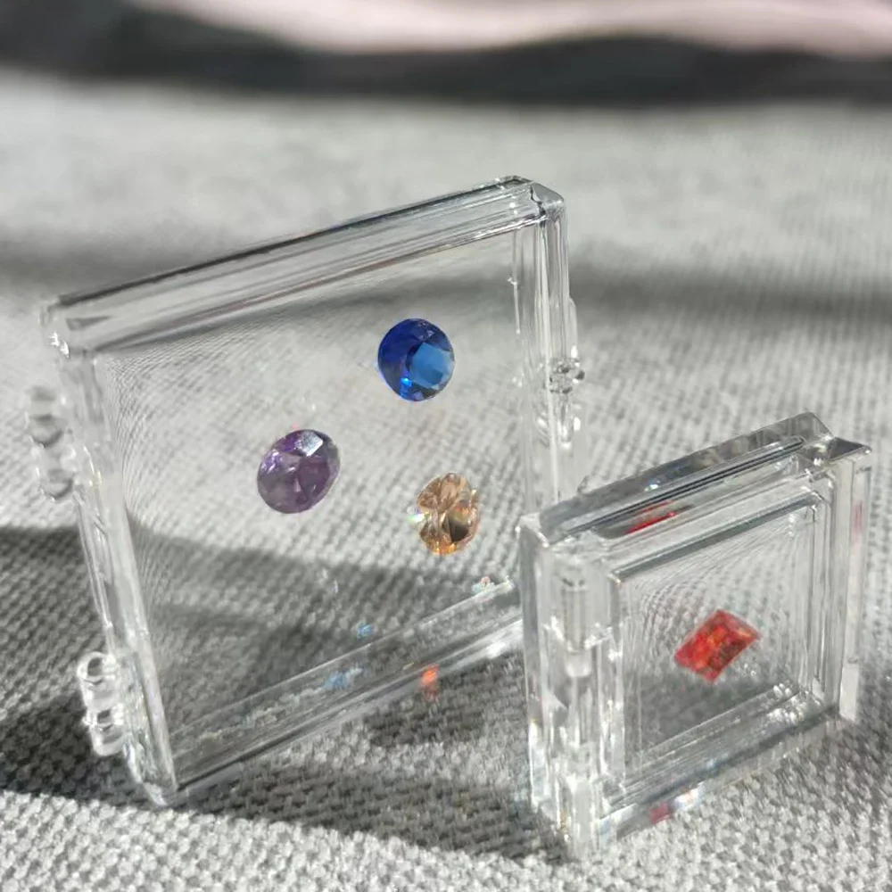 

Gems Stone Storage Box Loose Diamond Jewelry Display Organizer Sticky Rhinestone Showcase Gemstone Zircon Packaging Gift Boxes