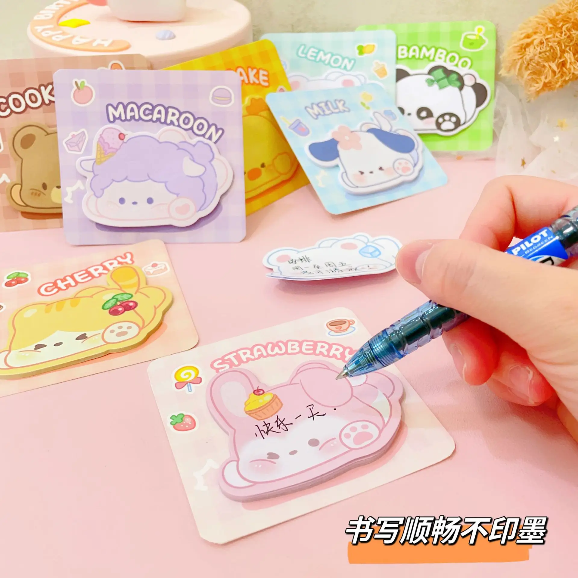 40 Pcs   Cartoon Animal Sticky Paper Office Message Scratch Note / Memo Pad/20 Page/ Notepad/Children Student Prize Gift