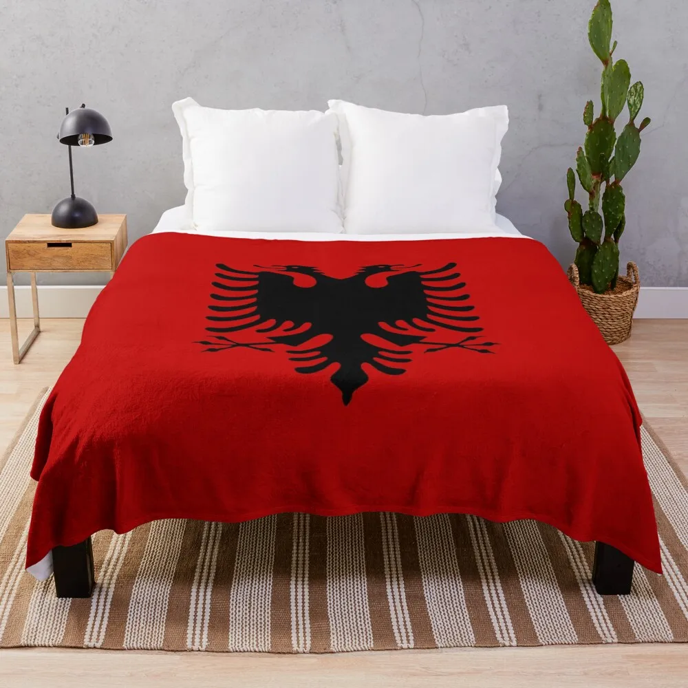 

Albanian Eagle Red Eyes Throw Blanket valentine gift ideas Fluffy Shaggy Soft Plaid Fluffys Large Blankets