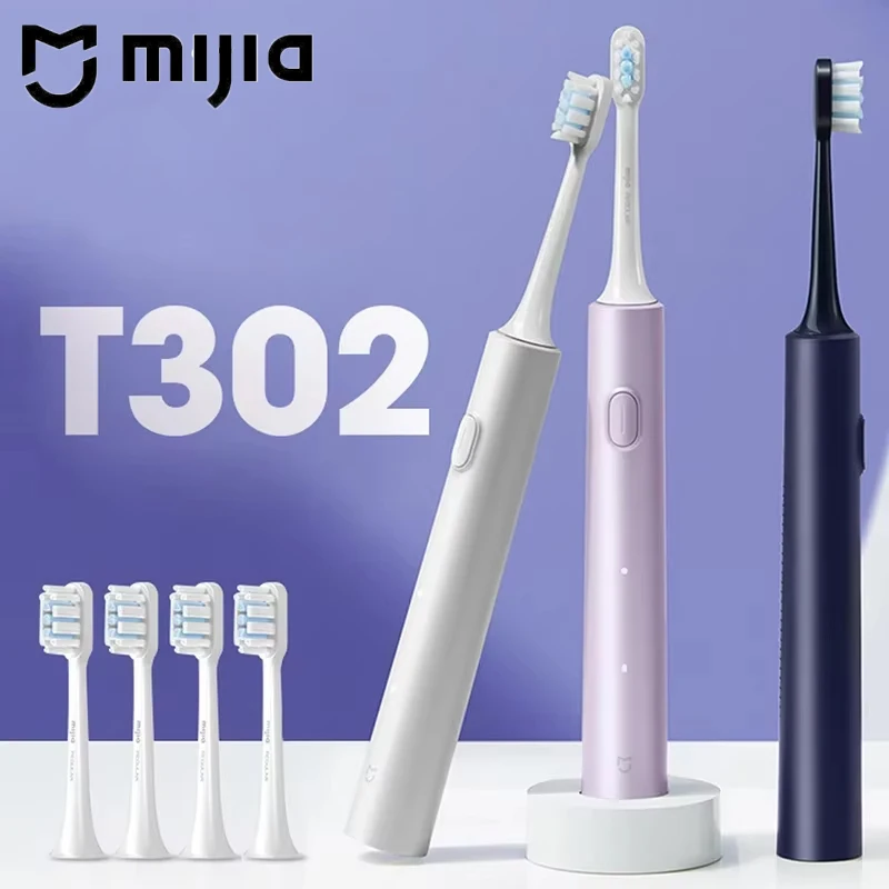 Elektrische Zahnbürste Xiaomi Sonic T302, 3 Farben, 4 Bürstenköpfe, IPX8, wasserdicht, 360 °   Kabelloses Laden, 4 Modi, Reinigung der Zähne