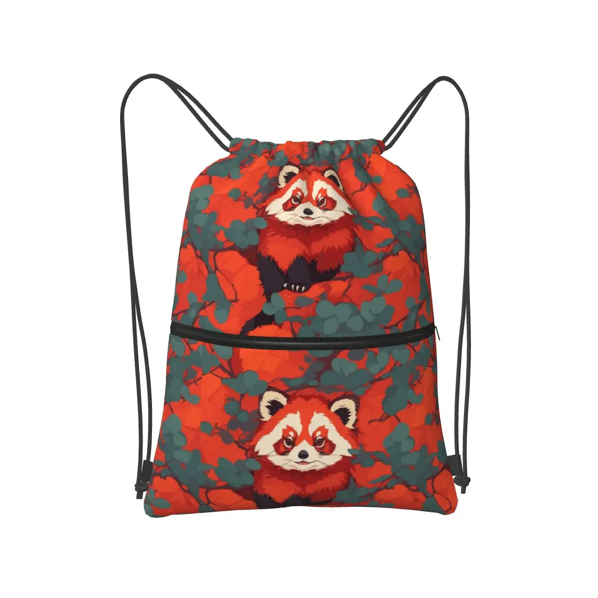 

Red Panda Backpacks Portable Drawstring Bags Sports Bag Book Bags for Man Woman Students
