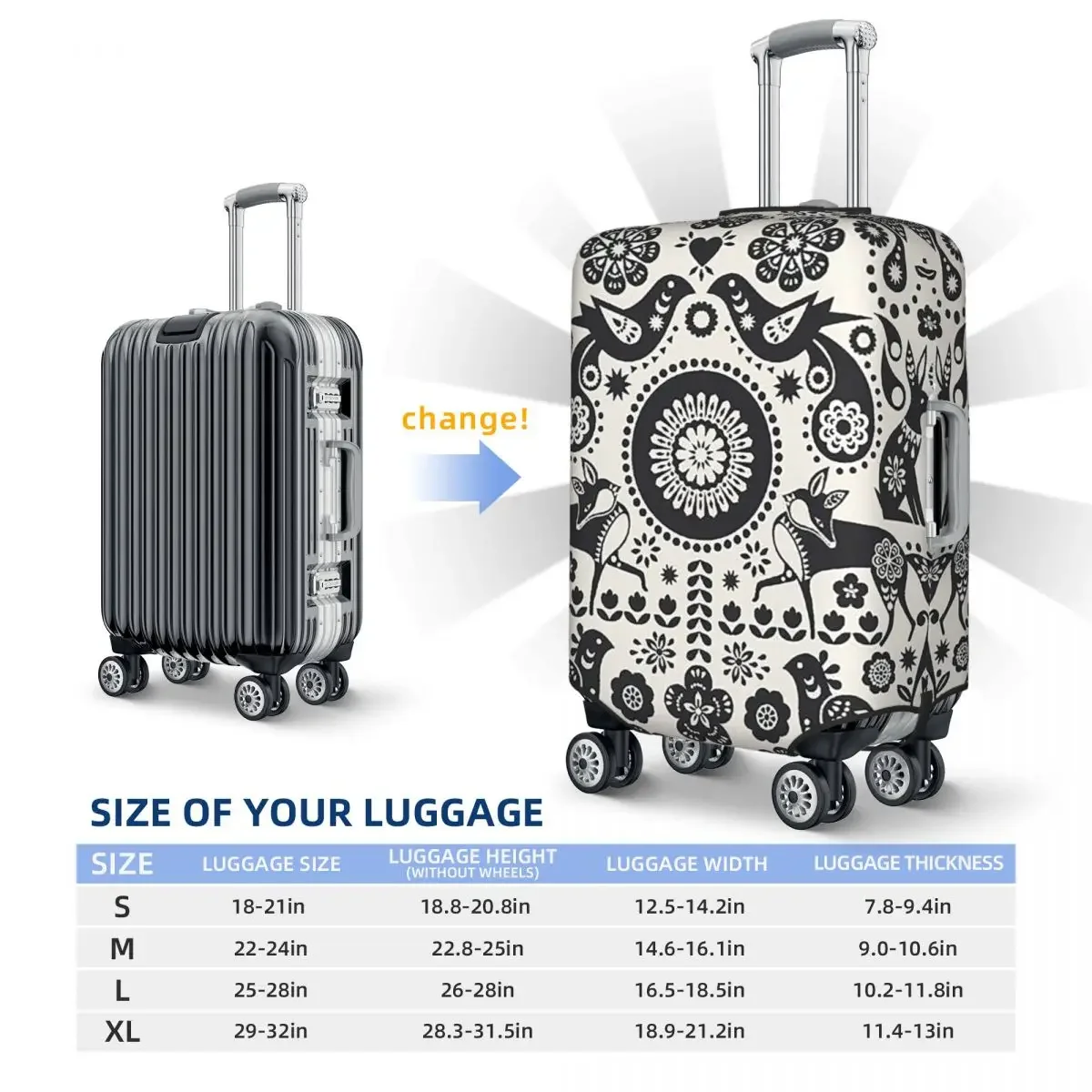 ORIENTAL RUG Print Luggage Protective Dust Covers Elastic Waterproof 18-32inch Suitcase Cover Travel Accessories