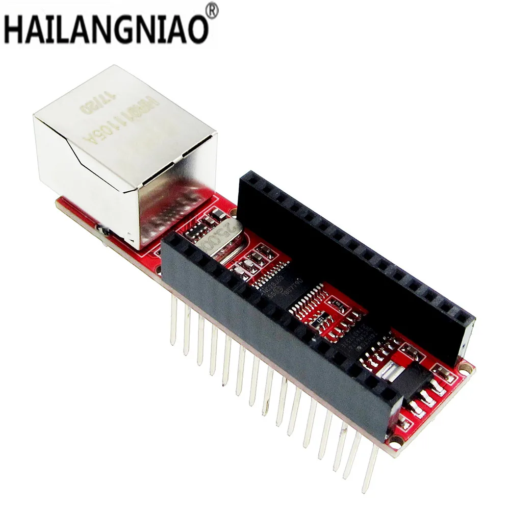 

10 шт. ENC28J60 Ethernet Shield V1.0 для модуля веб-сервера Nano 3.0 RJ45