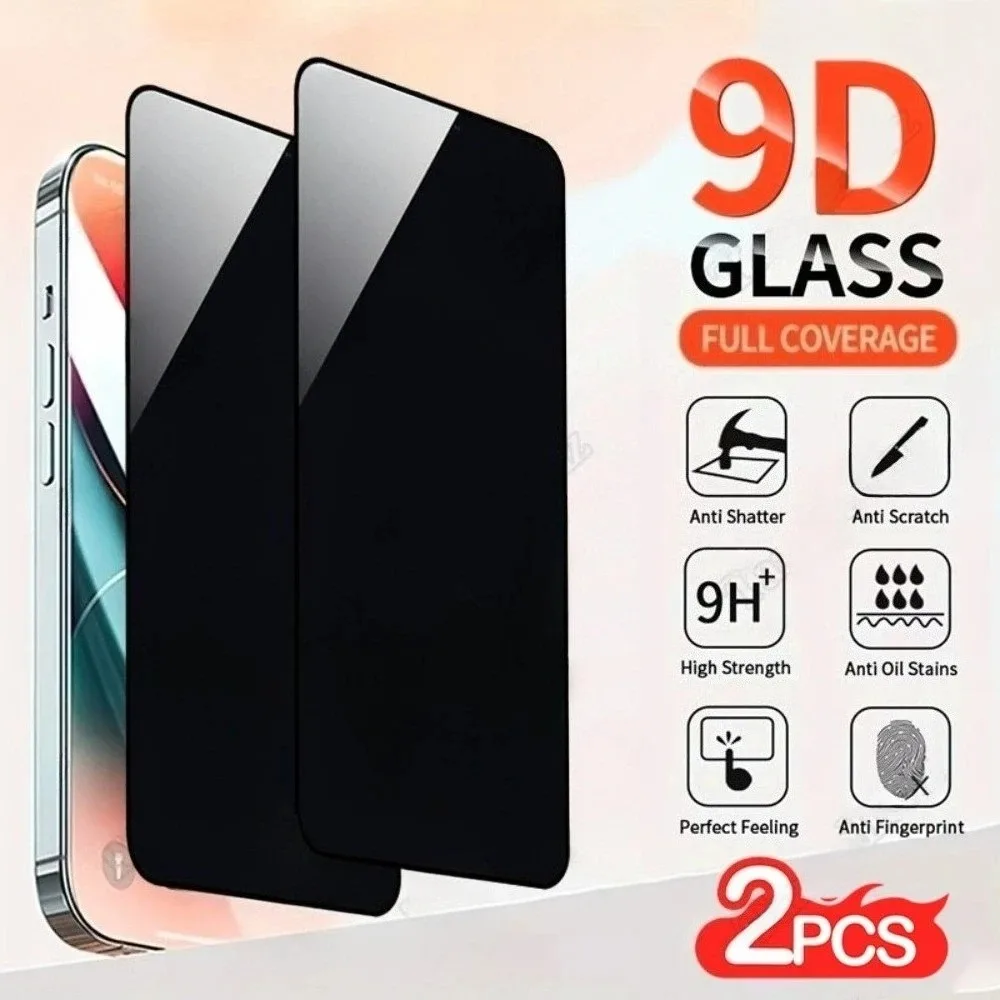 

2Pcs Privacy Frosted Tempered Glass For iPhone 17 16 15 14 Pro Max 15 16 Plus Screen Protector For iPhone 17e 16e 13 12 11 Pro