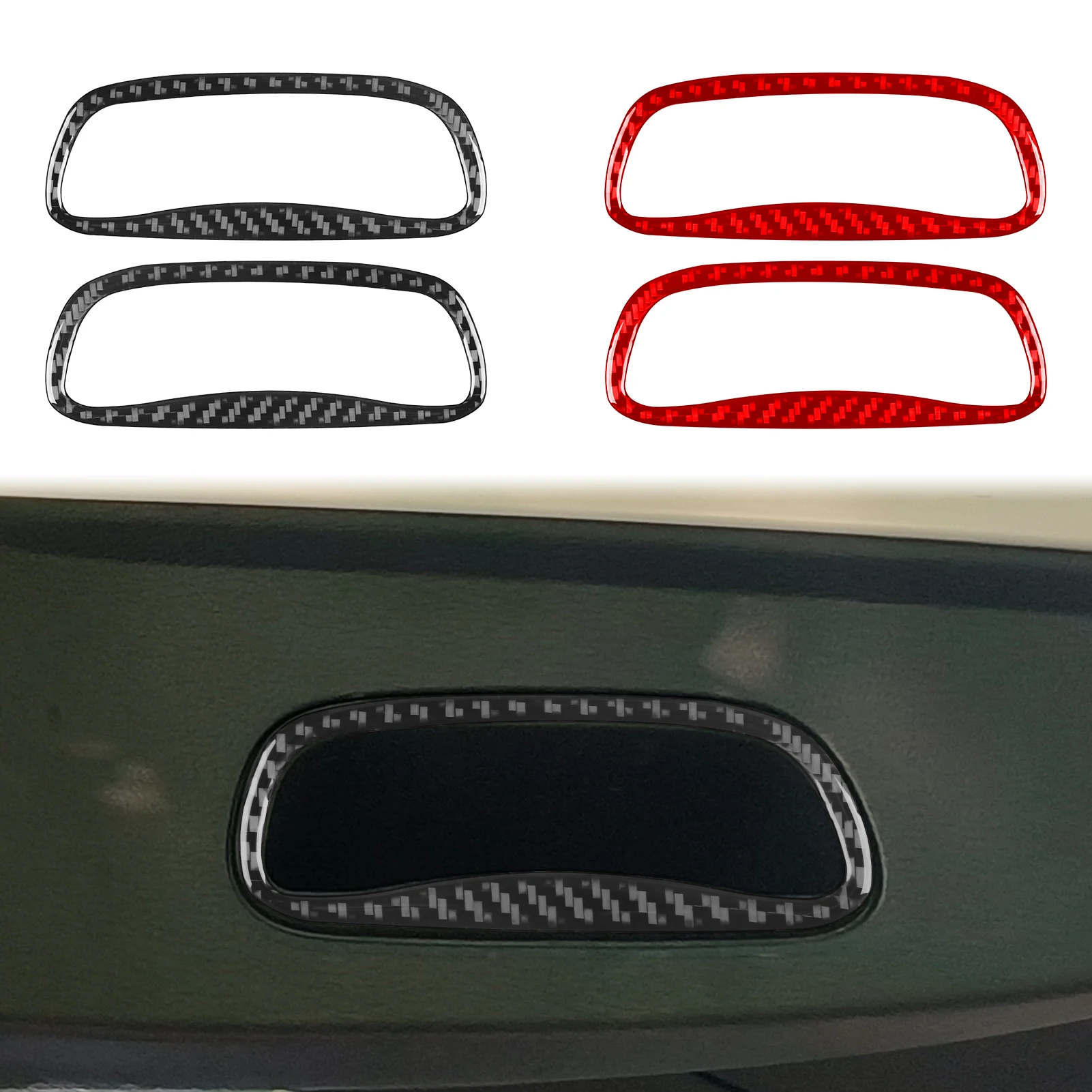 For Jeep Cherokee 2014—2018 Car Accessories Real Carbon Fiber Auto Rear Trail Trunk Puller Frame Cover Trim Sticker Decoration