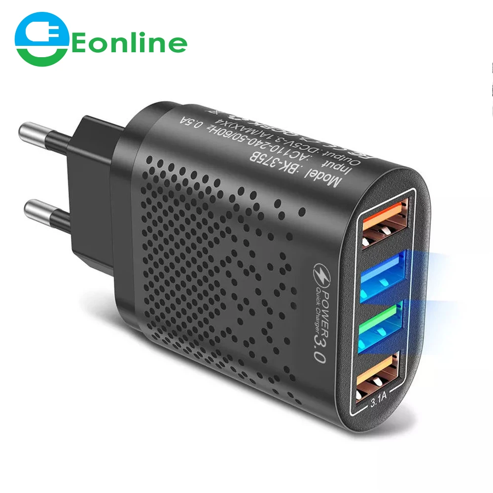 

Зарядное устройство USB Type-C, 3,1 А, 4 порта USB