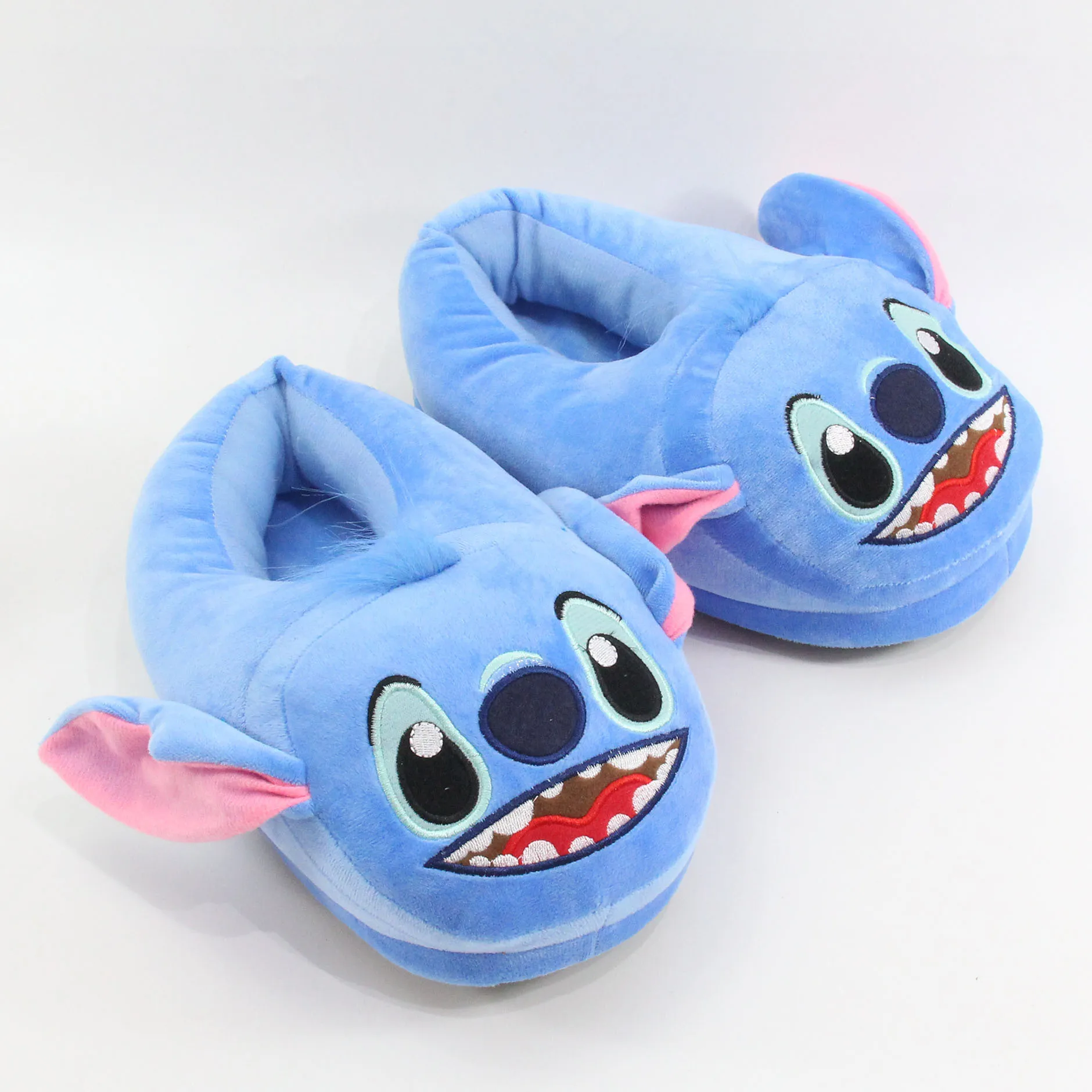 Disney Cute Stitch Lilo Stuffed Slippers for Home Cartoon Winter Shoes Child Adult Toys Gifts