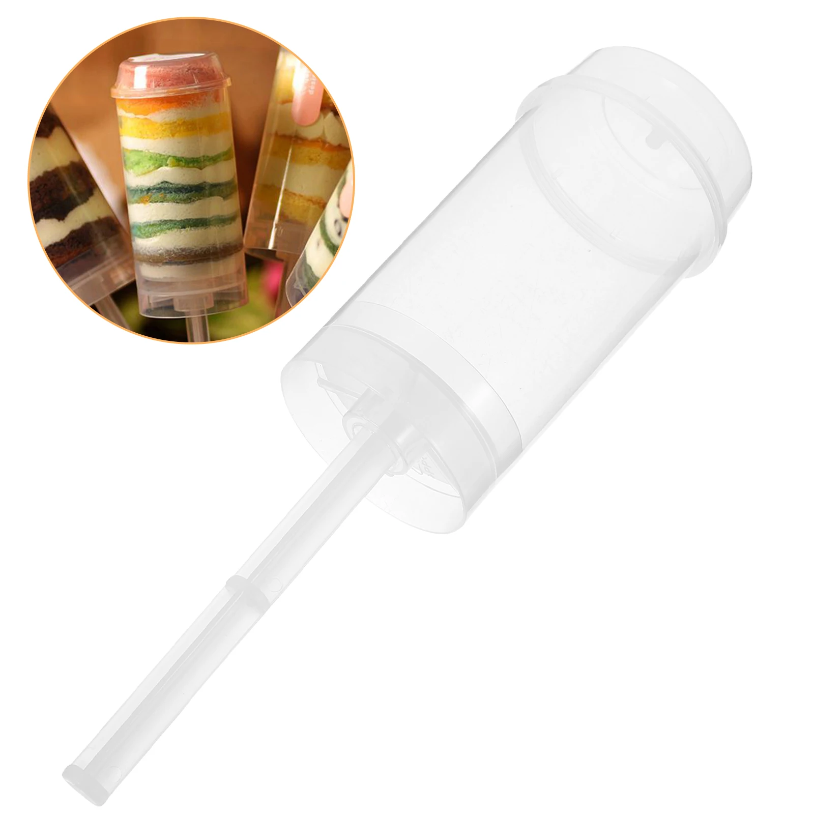 

50 Pcs Push Barrel Cake Mold Cup Tools Serving Containers Rainbow Pusher Holders