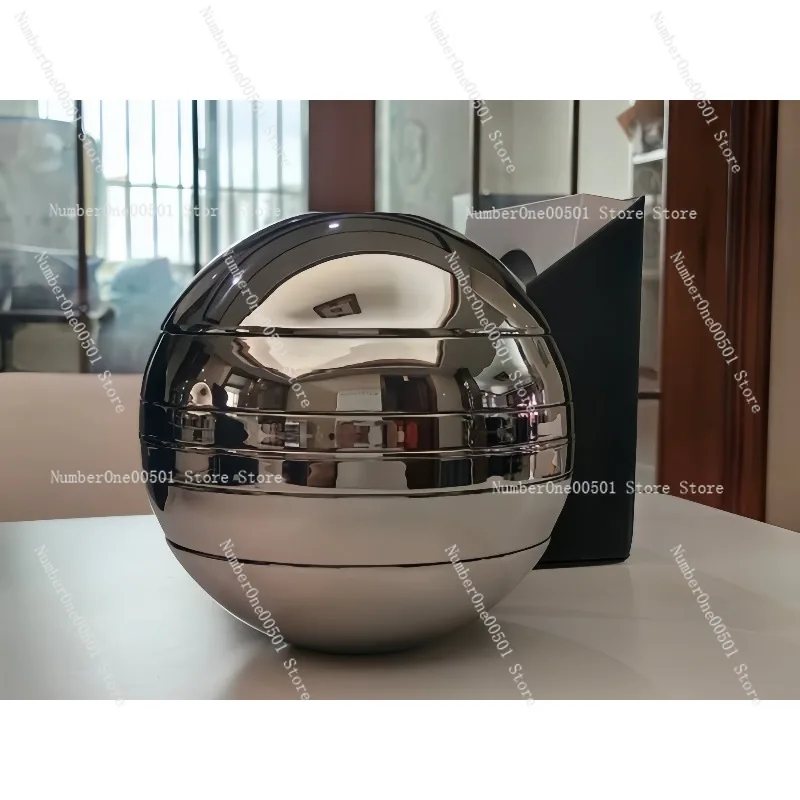 

304 stainless steel spherical seven-piece set of art spherical ornaments double-layer anti-scalding bowls and plates