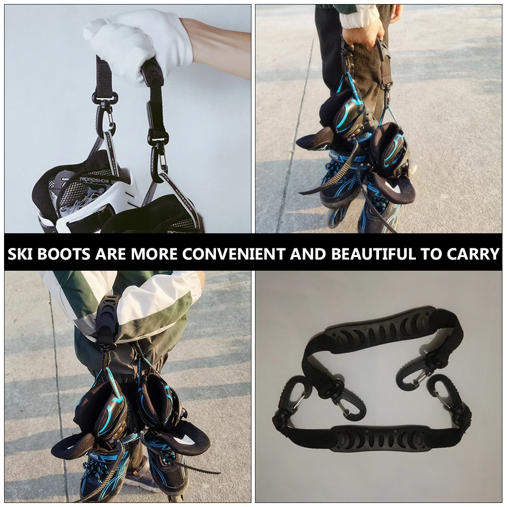 

2Pcs Carrying Strap for Skates Roller Ice Skating Ski Boots Heavy Duty Material Compact Foldable Design Universal Swivel Clips