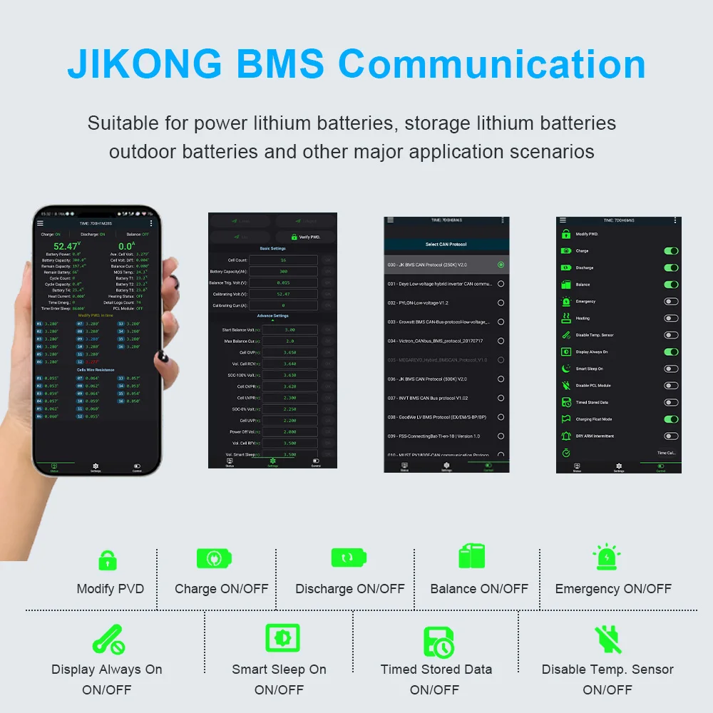 JIKONG B2A8S30P 300A BMS With CAN Heat RS485 4S 5S 6S 7S 8S Li-ion Lifepo4 LTO BATTERY 12V 24V 48v ACTIVE BALANCE 2A JK BMS image 5