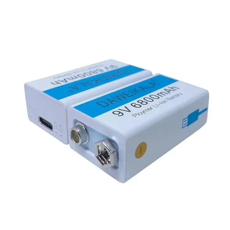 2024 9V 6800mAh li-ion Rechargeable battery Micro USB Batteries 9 v lithium for Multimeter Microphone Toy Remote Control KTV use
