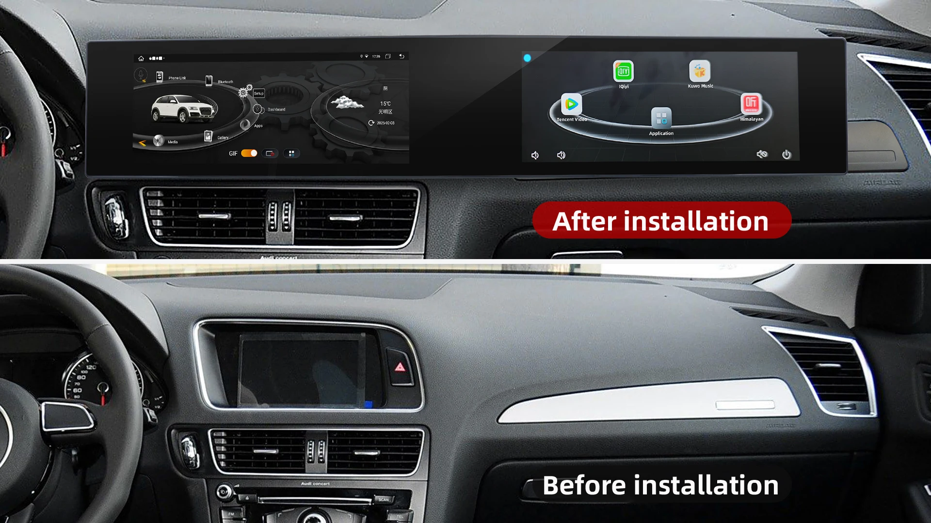 

Suitable for 09-17 Audie Q5 low-end -21 inch Dalian screen (accessory picture) MTK