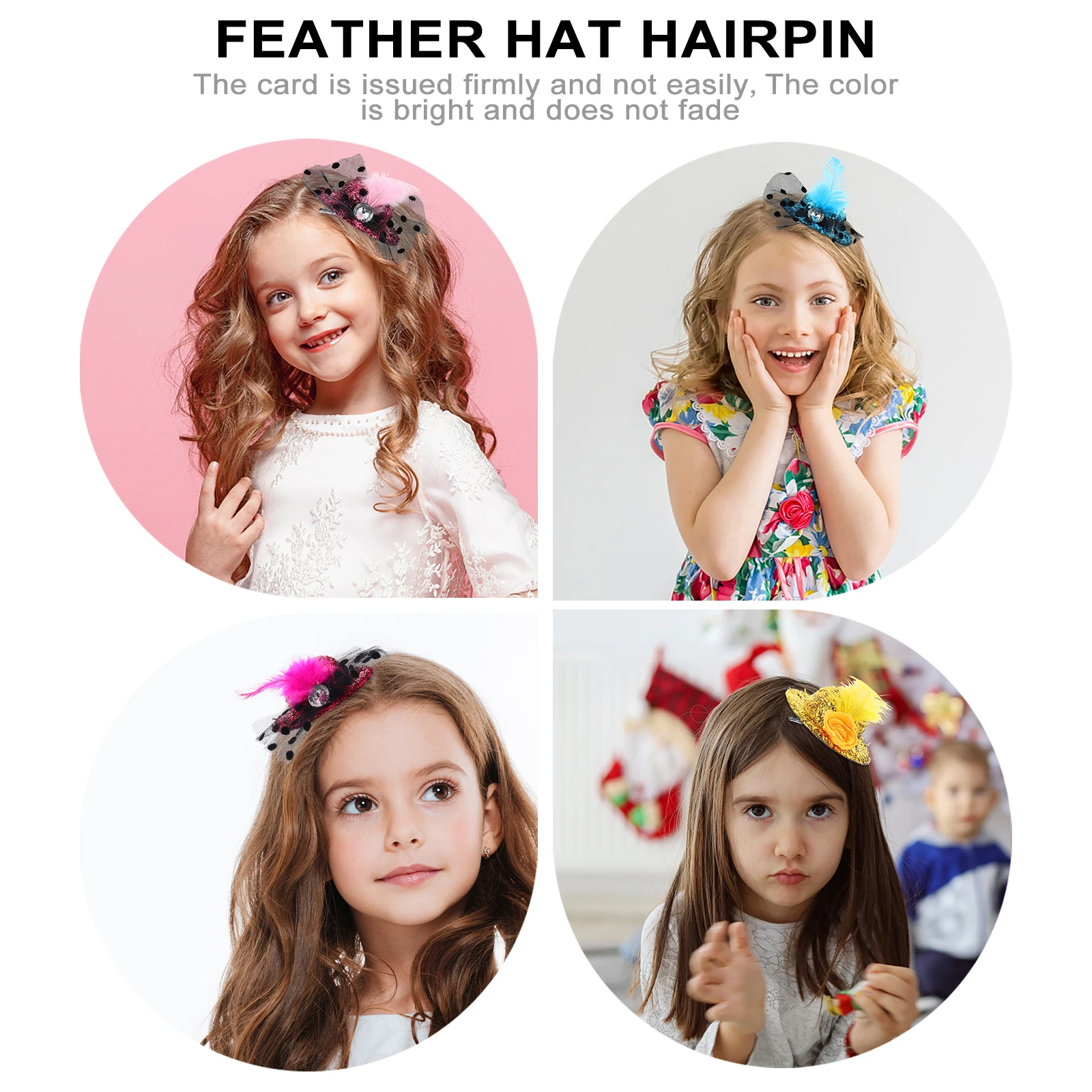 

10Pcs Hat Hair Clips Elegant Shining Design Festival Birthday Party Hair Accessories for Girls