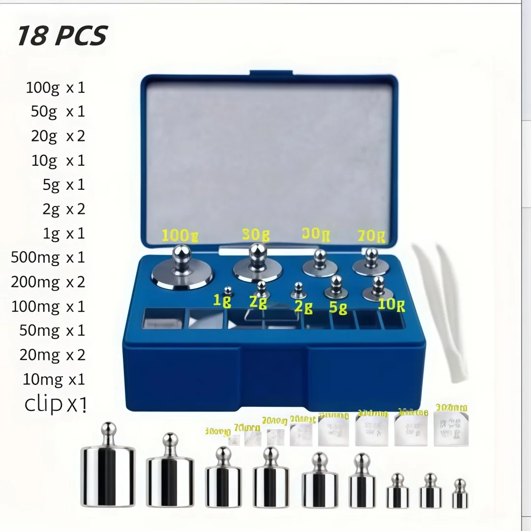 

Набор калибровочных гирь 200 г с хромированным покрытием для ювелирных весов, цифровых балансов, высокоточных лабораторных весов, набор граммовых гирь