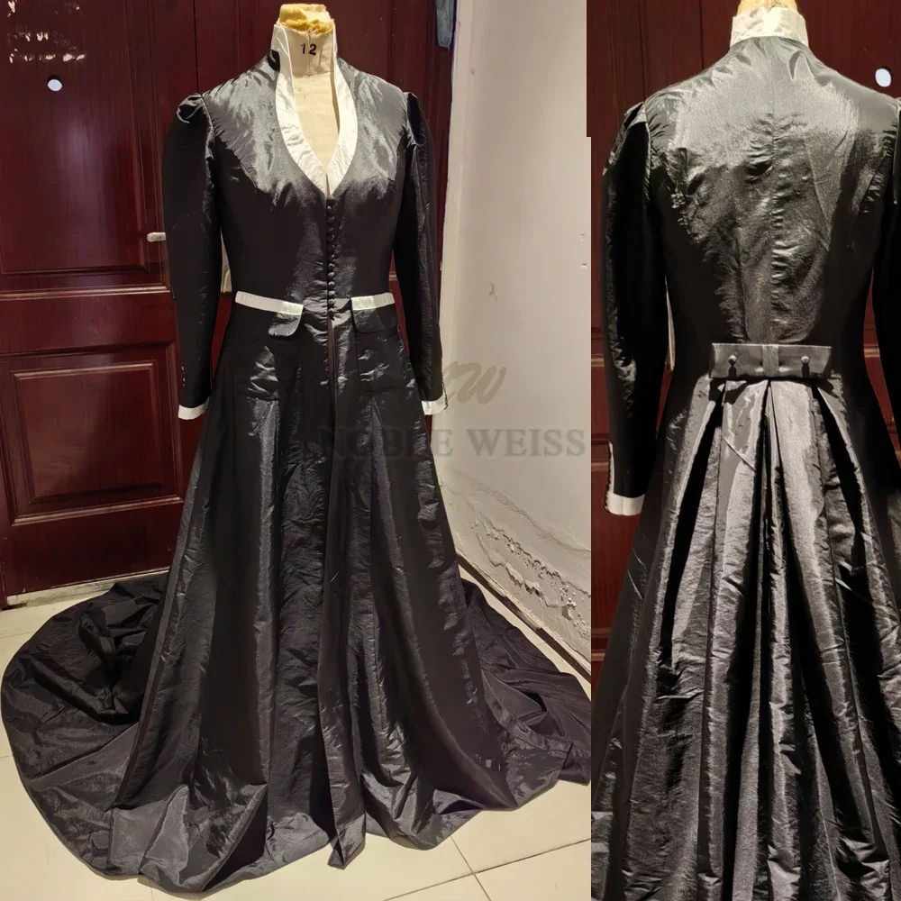 

Taffeta Wedding Jacket Long With Pockets Robe Wedding Coat Party Cloak Bride Jacket Customized