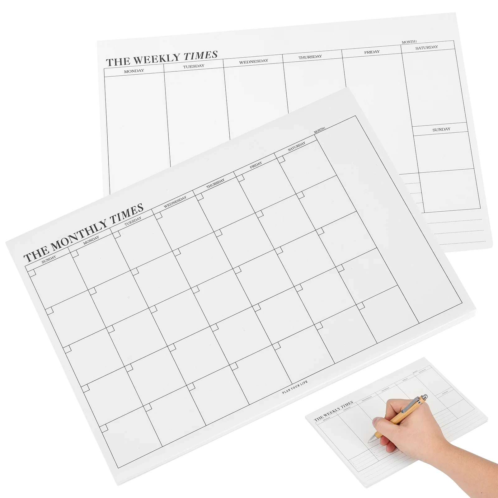 2Pcs Office Schedule Notebook Weekly Monthly Planner Notepad Organizer Daily Notes Reminder Planning Paper
