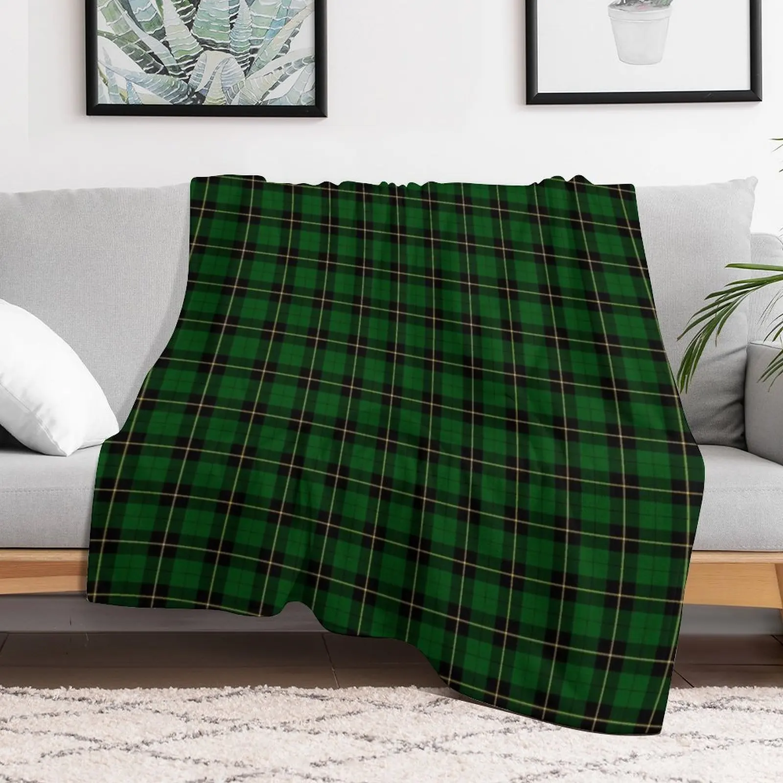 Clan Wallace Hunting Tartan Throw Blanket heavy to sleep Beach Blankets