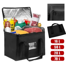 Enfriador de almuerzo portátil para coche, bolsa de hielo con cremallera, plegable, de aluminio, para Picnic, Camping, 16L/28L/50L/70L