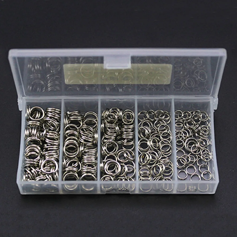 Fishing Stainless Steel Split Rings 5 Sizes High Strength Large tensile Force Fishing Loop Fishing Lure Connector 250/750PCS