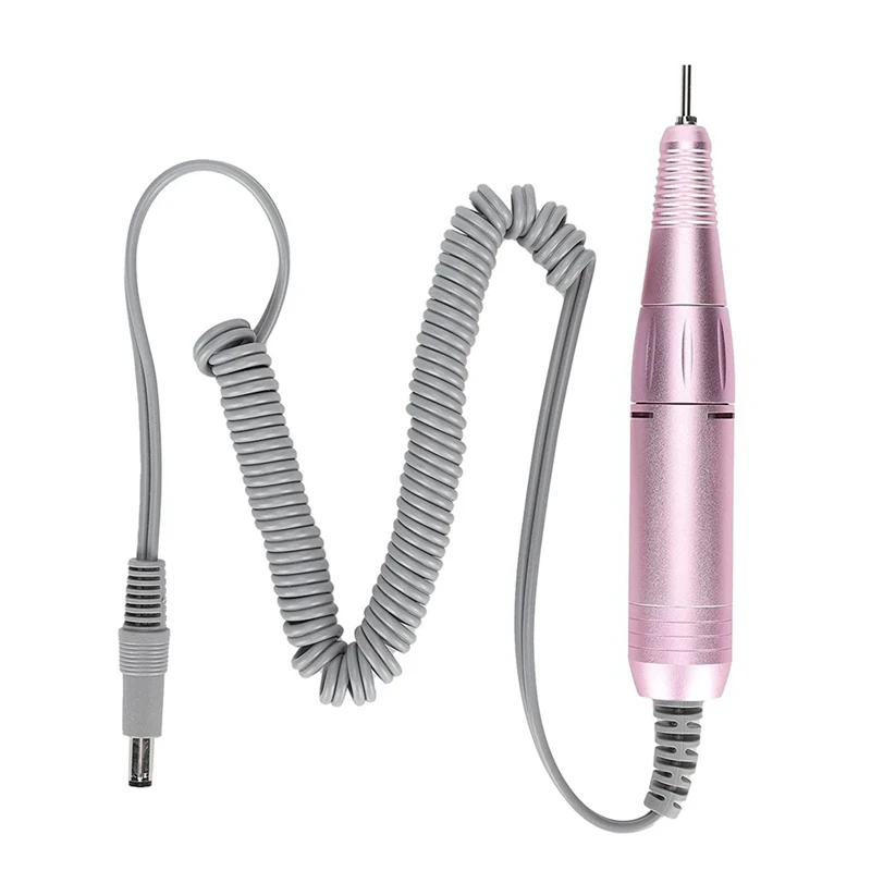 Broca elétrica para unhas, 35000rpm, broca para artes em unhas, lixa manual, máquina de moagem, acessórios para manicure, rosa