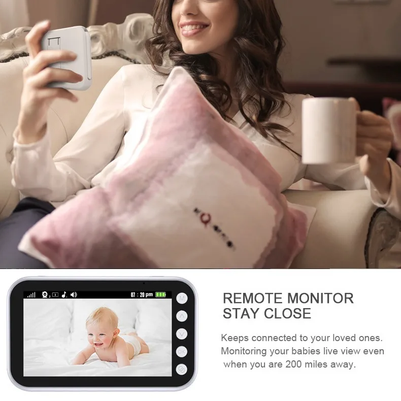 4.3in Screen Baby Monitors 2-way Audio Intercom Bebe Feeding Cry Baby Newborn Items Electronic Nanny Night Vision  Child Camera