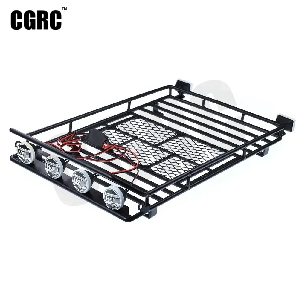 

Metal Roof Luggage Rack LED Light For 1/10 RC Crawler Trx4 Bronco Axial Scx10 RC4WD CC01 TF2