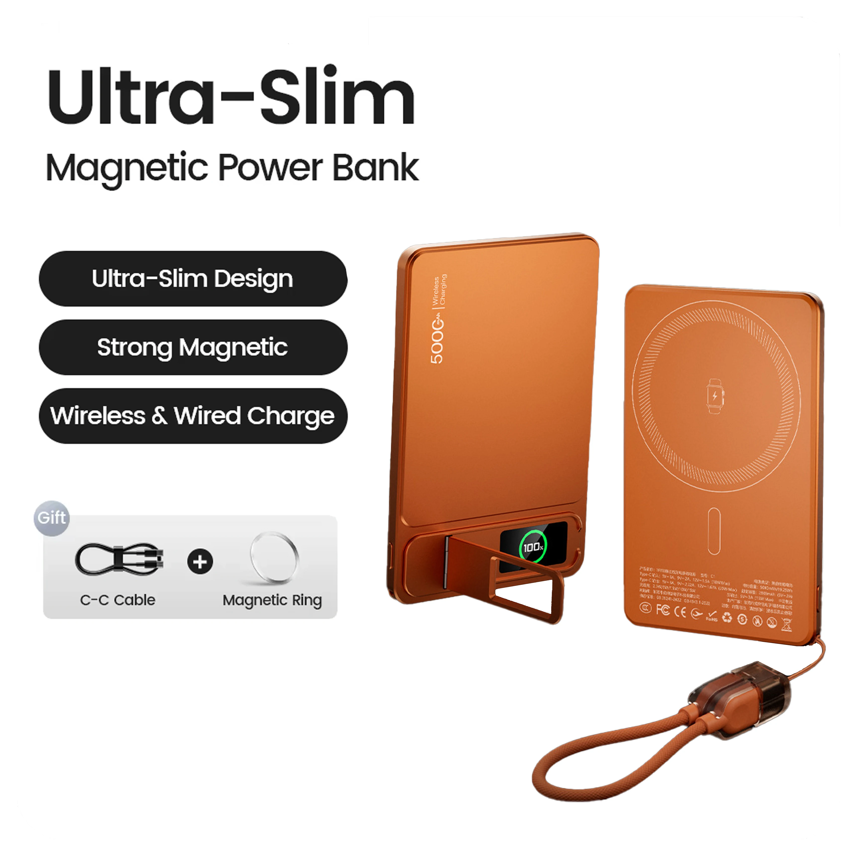 10000mAh MagSafe Magnetische Powerbank 15W Draadloze Powerbank PD 20W Snelladen Externe Batterij Voor MagSafe iPhone 12-17 Pro Watch
