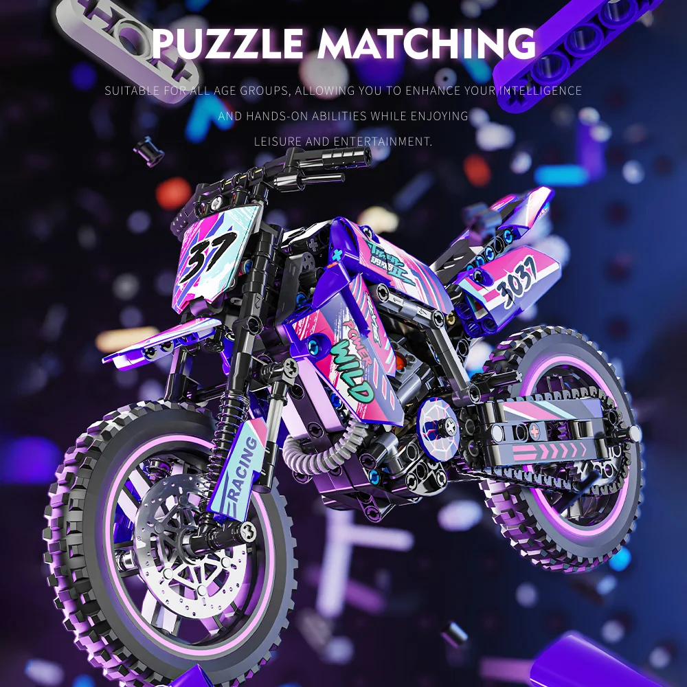 Technisches Motorrad-Spielzeug-Baukasten-Set STEM-Konstruktionskit für Jungen, Mädchen und Erwachsene Sammelbare Motorradmodelle – Detail 10