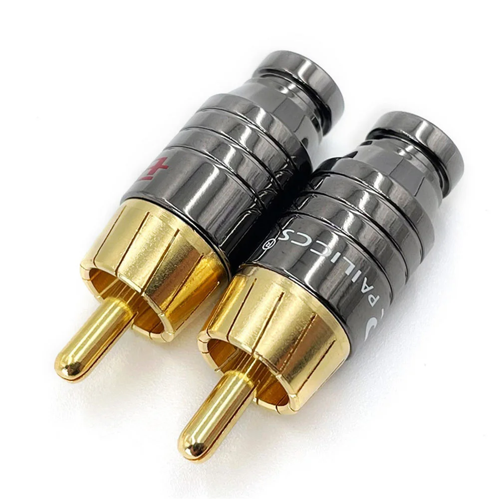 4/12/24/50Pcs Hifi RCA Male Plug Pure Copper Gold Plating 5MM RCA Connector Signal Cable Connector Audio Video Terminal Plug DIY