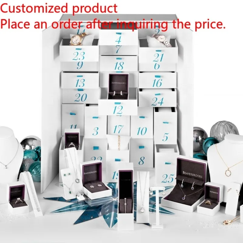 

2025Large Luxury Custom Empty Cosmetic Advent Calendar Paper Box Luxury Jewelry Cardboard Christmas Matt Lamination Embossing Wa