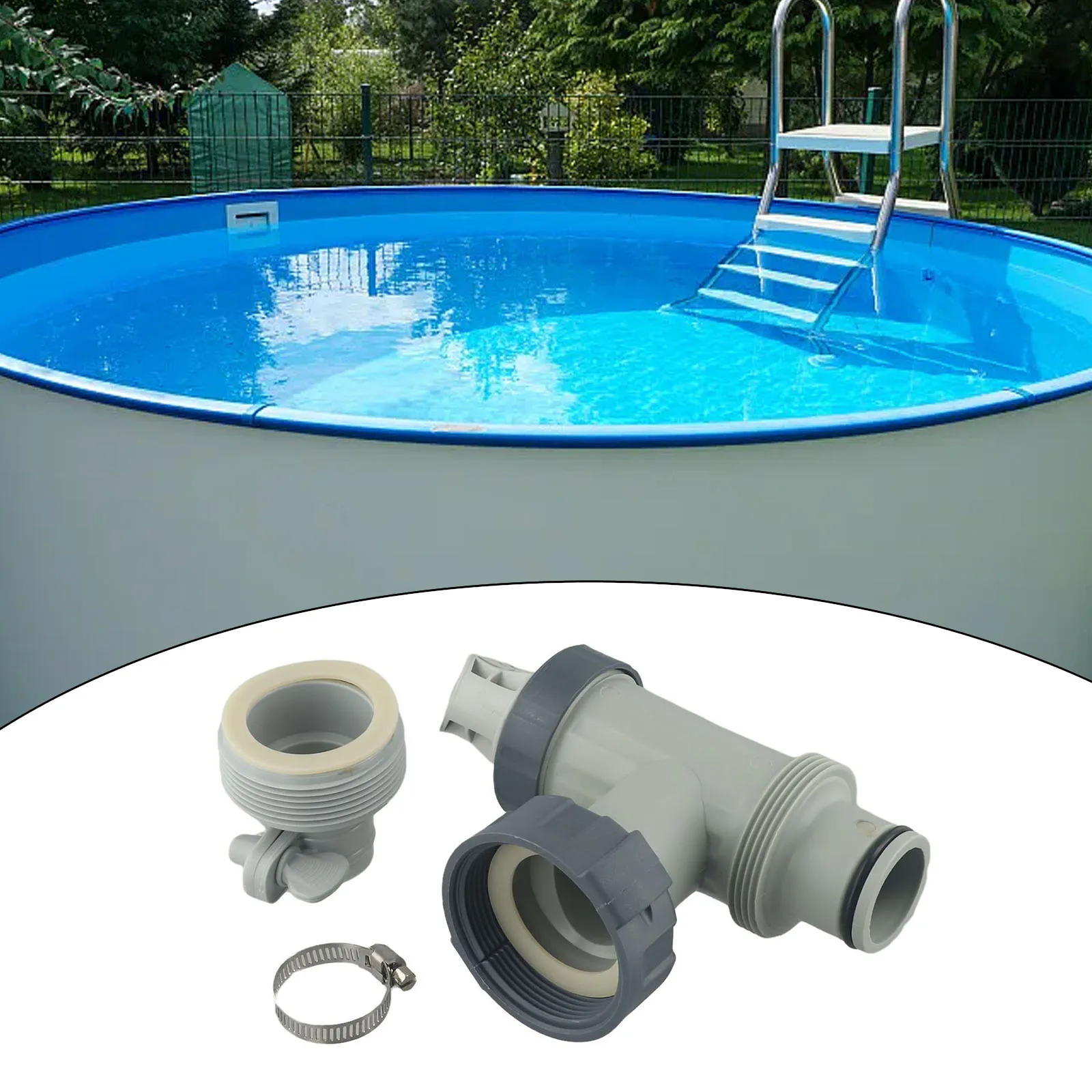 Valvola a stantuffo robusta compatibile con piscine Intex con adattatore per tubo tipo B facile da usare per un flusso d'acqua affidabile