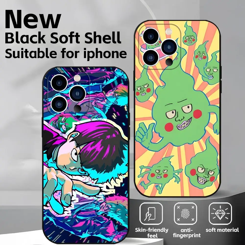 Чехол для телефона Anime Mob Psycho 100 для iPhone 17 16e 15 14 13 12 11 Plus Mini Pro Max, мягкий черный противоударный чехол Чехол для телефона Anime Mob Psycho 100 для iPhone 17 16e 15 14 13 12 11 Plus Mini Pro Max, мягкий черный противоударный чехол
