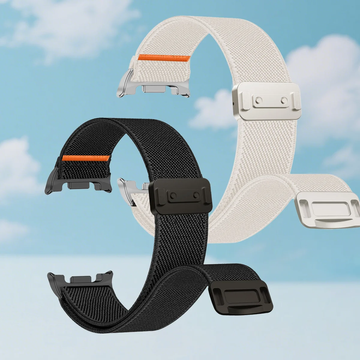 Magnetisches Armband für Samsung Galaxy Watch 8 40 mm 44 mm, Nylon-Elastikschlaufe für Samsung Galaxy Watch 8 Classic/Ultra 2025 Band