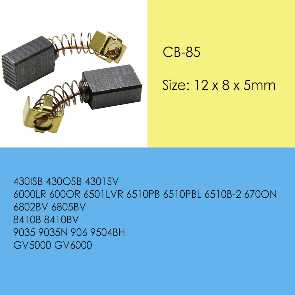 5 Pairs Carbon Brushes 5x8x12mm CB85 CB57 CB64 191998-3 for Makita M4301 M6510 M8101K M9203