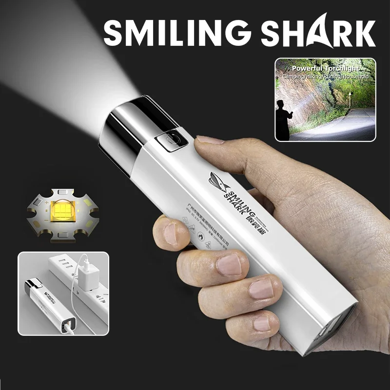 2 IN 1 Flashlight Portable Strong Light LED USB Rechargeable Power Bank Tactical Flashlight Outdoor Emergency Lighting Torch