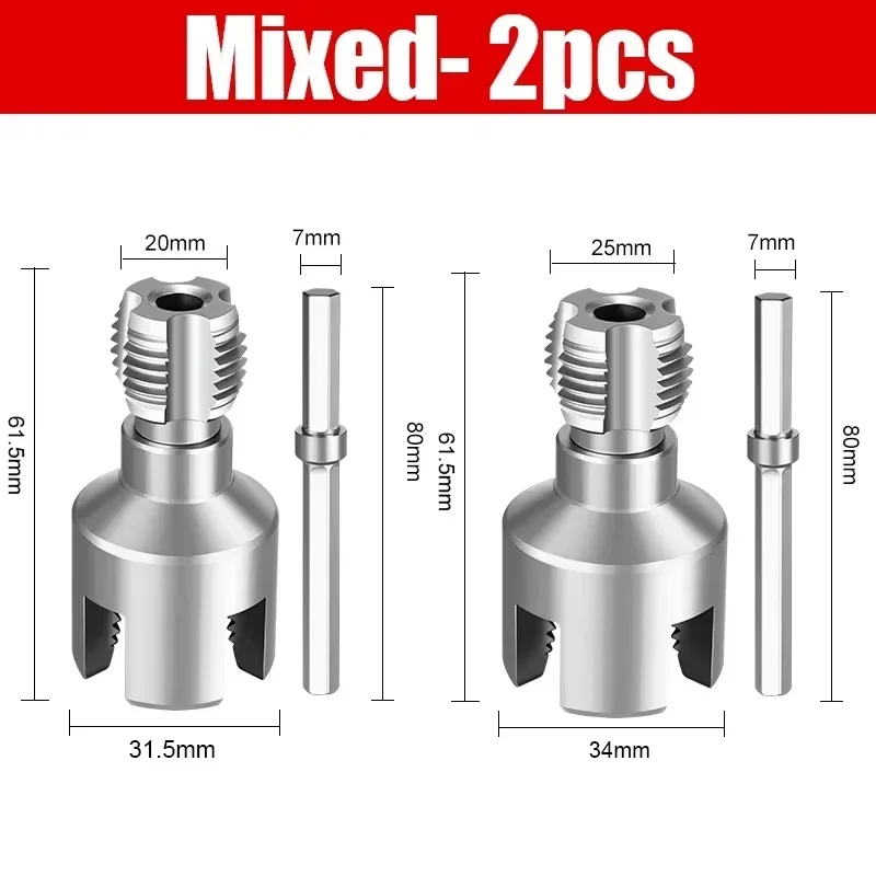 Aggiornamenti Strumento per filettatura tubi esterni interni Macchina per filettatura tubi in PVC Strumento per filettatura tubi dell'acqua da 1/2'' e 3/4''