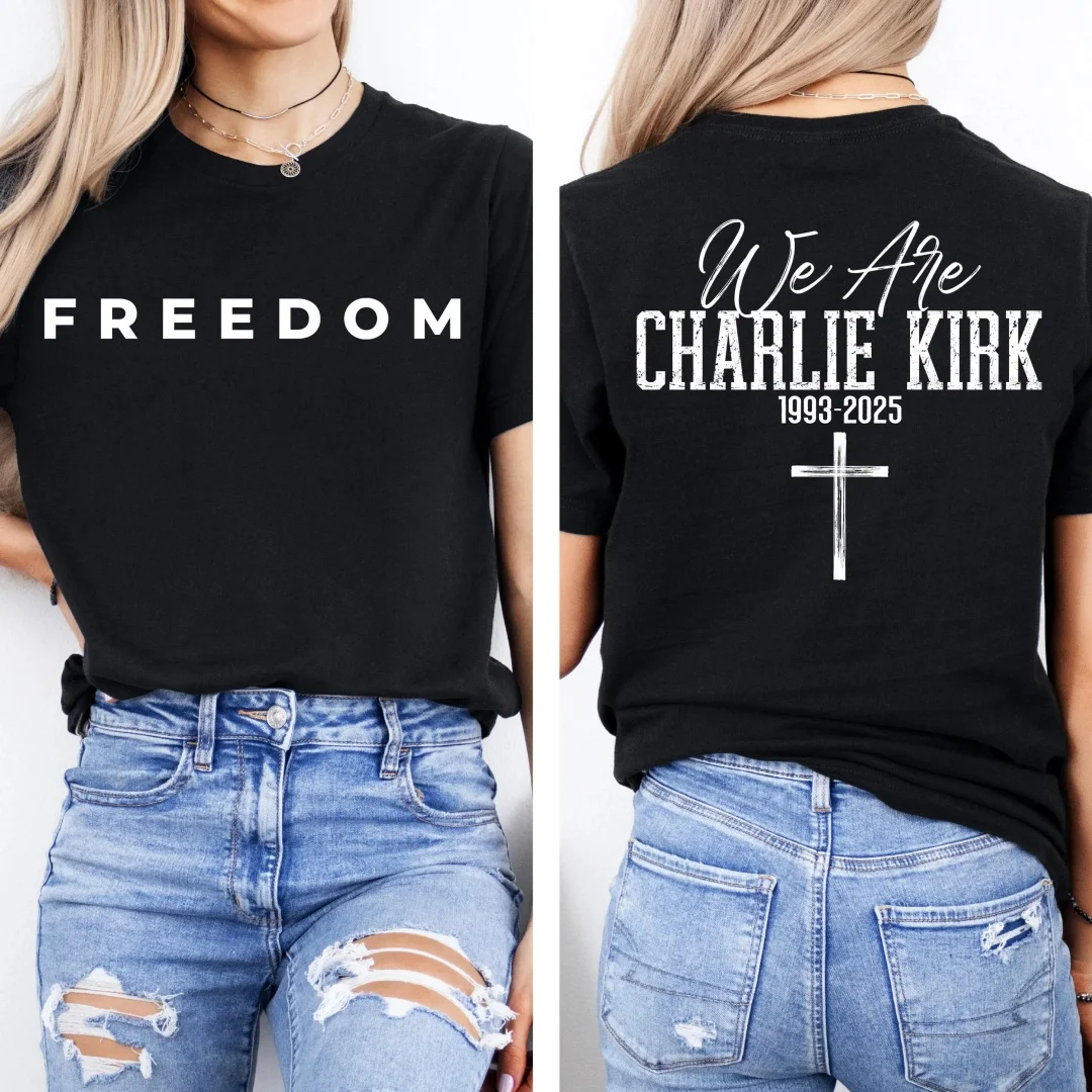 قميص تشارلي كيرك نحن قميص تشارلي كيرك الحرية تي شيرت تشارلي كيرك كروس قميص باتريوت الأمريكي قميص مسيحي