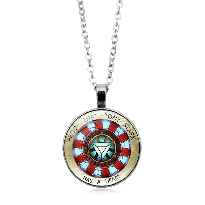 Disney Marvel Ironman ARC-REACTOR Tony Stark collar vengadores figura Cosplay accesorios colgante juguetes para niños regalos de cumpleaños