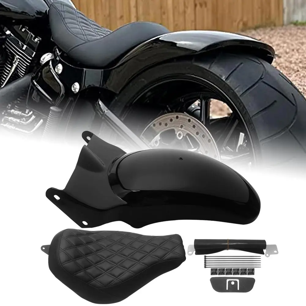 

For Harley Softail Breakout Fat Boy 114 117 107 FXBR FXBRS FLFB FLFBS 2018-up Motorcycle Rear Fender Mudguard & Solo Seats Kits