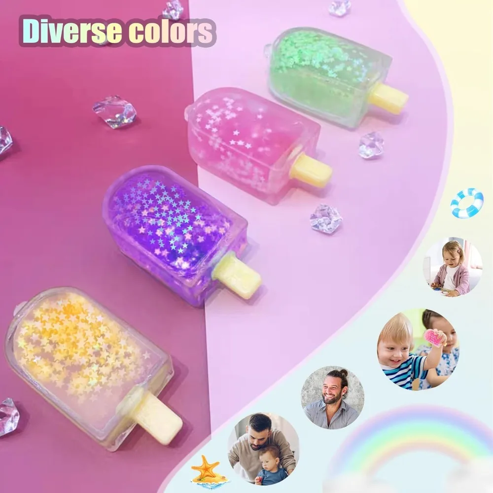 Lindo cubo de helado de juguete blando Kawaii, juguetes sensoriales para aliviar el estrés para la ansiedad, TDAH, niños y adultos, regalo de decoración de escritorio de TPR suave
