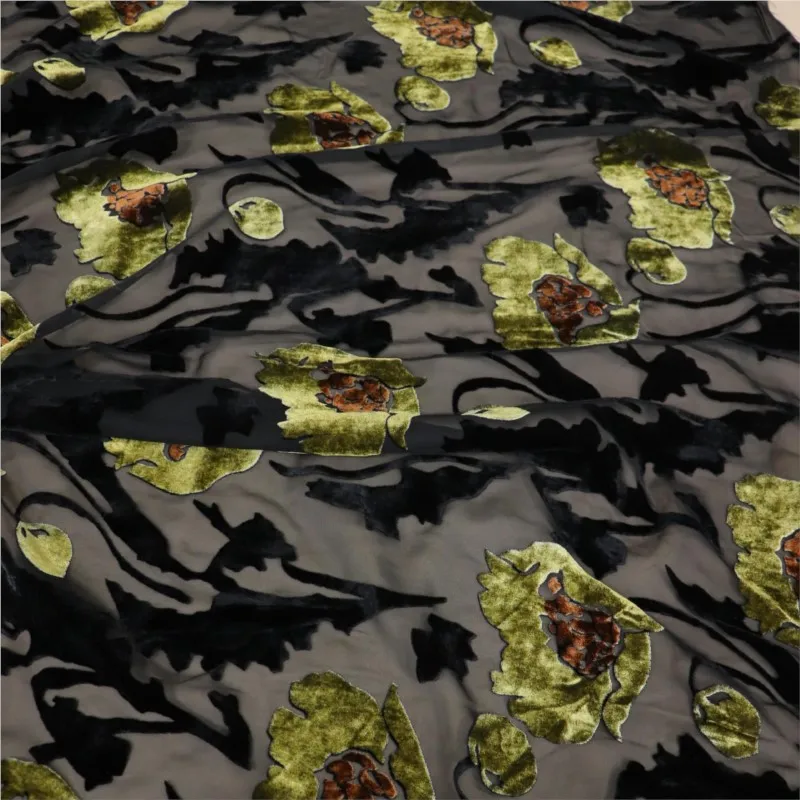

Woven brocade viscose printed mottled and burned velvet fabric sleeping dress cheongsam