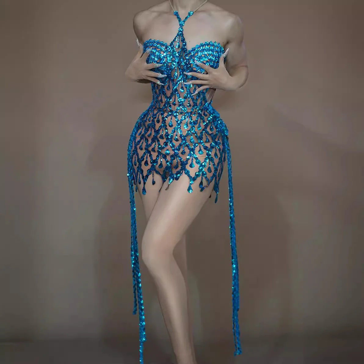 عيد ميلاد مثير تنورة جوفاء منظور مأدبة شركة عشاء حفلة سهرة فستان Vestidos Festa Luxuosos Vestidos De Gala