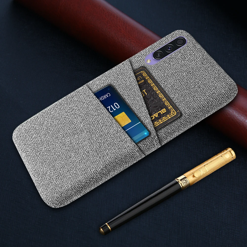 For Samsung Galaxy A50 A70 2019 Case Cover Dual Card Fabric Cloth Luxury Business Coque For Samsung A70 A705F A50 A505F A 70