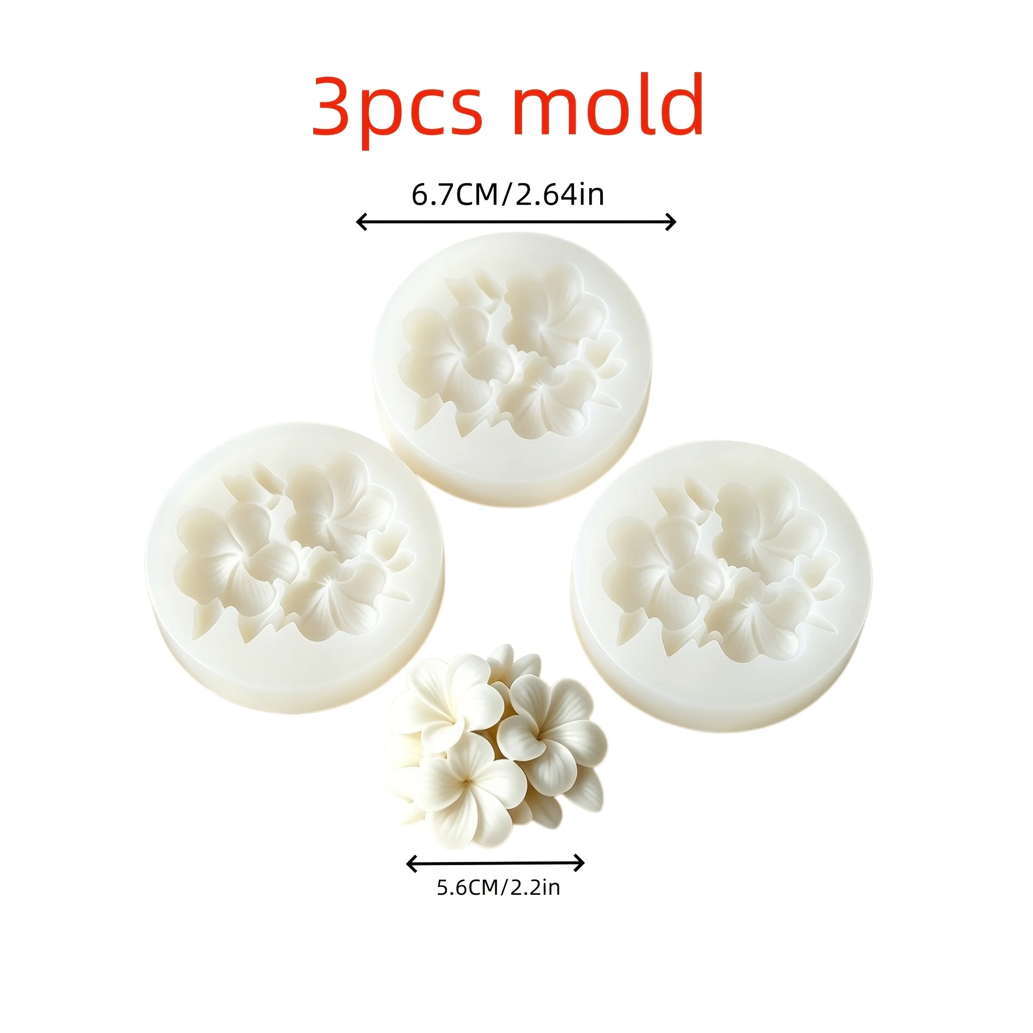 3 Stück 3D-Blumen-Silikonform für DIY-Bastelarbeiten, Kerzen, Seifen, Ton & Harz, Eierblumenformen mit unregelmäßigen Blumenformen – Detail 2