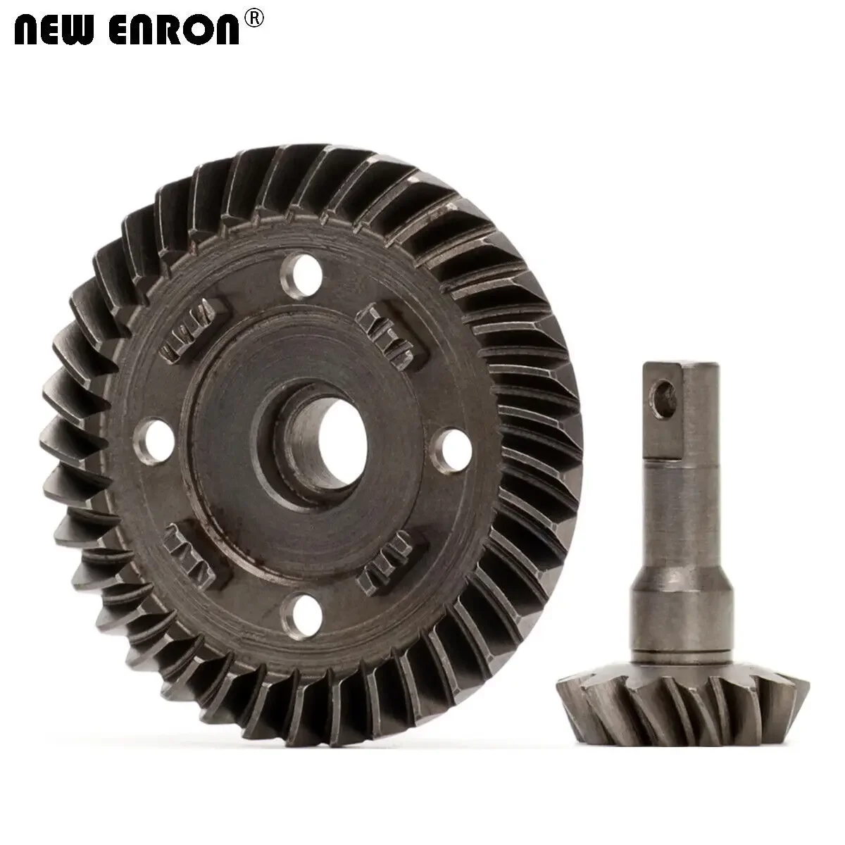 NEW ENRON Chrome Steel Spiral Diff Ring Gear 37T Pinion 13T #8978 For RC Car 1/10 Traxxas Maxx 89076-4 89086-4 102076-4