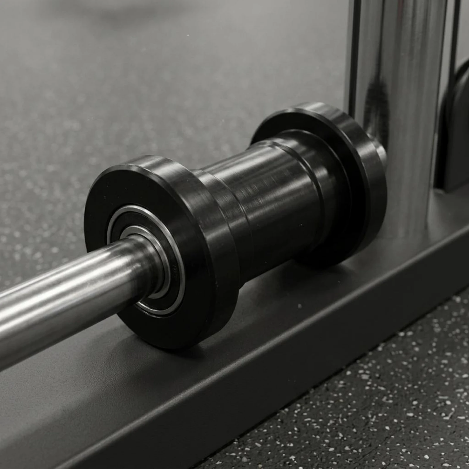 Gym Cable Pulley 75 Mm Wide Tube Pulley Fitness Part Flanged Ends Black for Exercise Machines