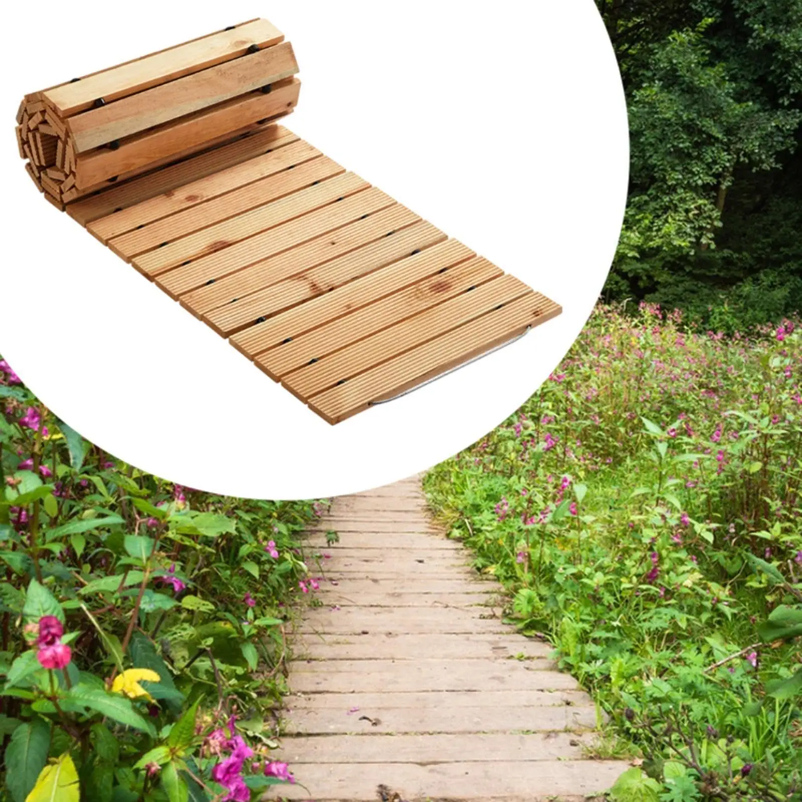 

Wooden Garden Pathway Multifunctional Decor Boardwalk for Garden Beach Patio