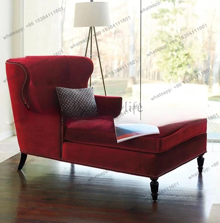 

American Chaise Longue Custom Furniture Simple Modern Living Room Fabric Craft Soft Decoración Hogar